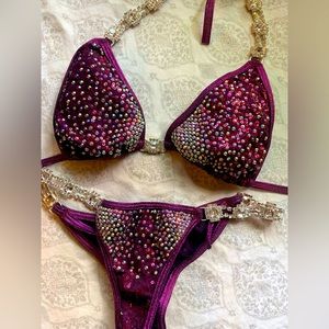 Angel Competition Bikini on sequin cranberry.